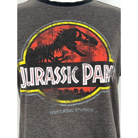 UNIVERSAL STUDIOS JURASSIC PARK Heathered Charcoal Grey T-shirt (Small) - Picture 2 of 9